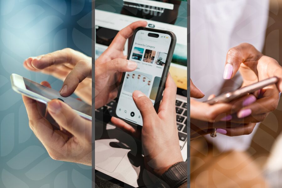 スマホを使うさまざまな人のイメージ